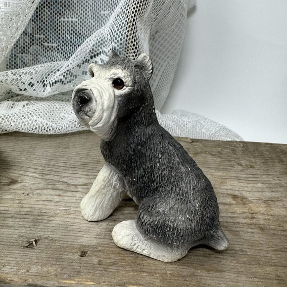 Stone Critters Terrier Dog Figurine Vintage 1984 Gray - Picture 2 of 7